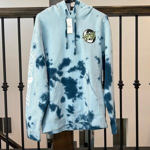Santa Cruz Blue Tie dye hoodie sweatshirt Size Medium